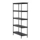 VIND COLLECTION Heim reol 190 cm, m. 5 hylder - sort MDF og stl