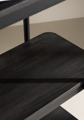 VIND COLLECTION Heim reol 190 cm, m. 5 hylder - sort MDF og stl