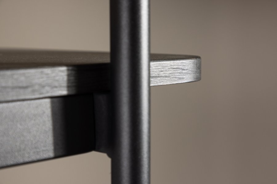 VIND COLLECTION Heim reol 190 cm, m. 5 hylder - sort MDF og stl