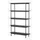 VIND COLLECTION Heim reol 190 cm, m. 5 hylder - sort MDF og stl