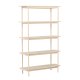VIND COLLECTION Heim reol, 190 cm, m. 5 hylder - hvidvasket MDF og stl