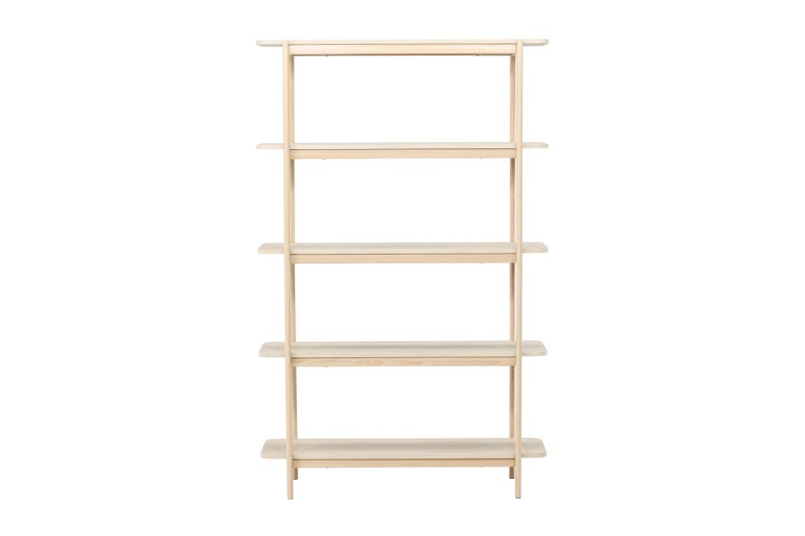 VIND COLLECTION Heim reol, 190 cm, m. 5 hylder - hvidvasket MDF og stl