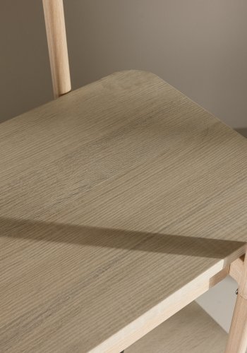 VIND COLLECTION Heim reol, 190 cm, m. 5 hylder - hvidvasket MDF og stl