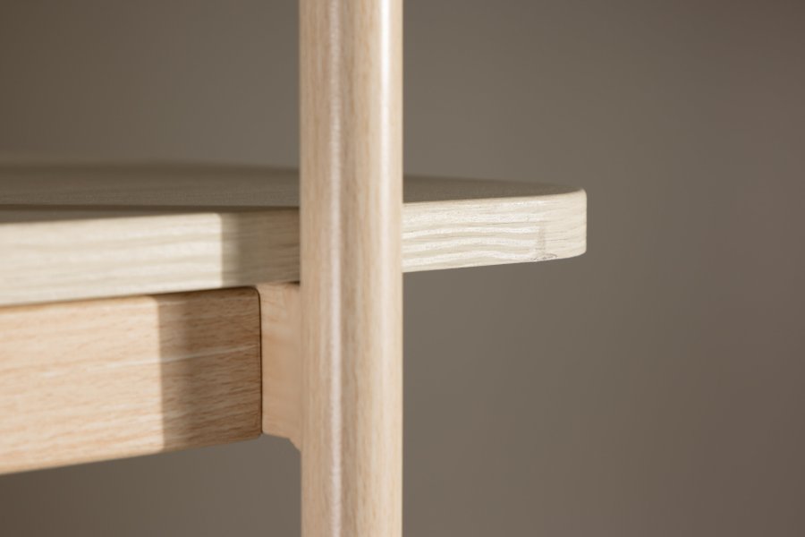 VIND COLLECTION Heim reol, 190 cm, m. 5 hylder - hvidvasket MDF og stl