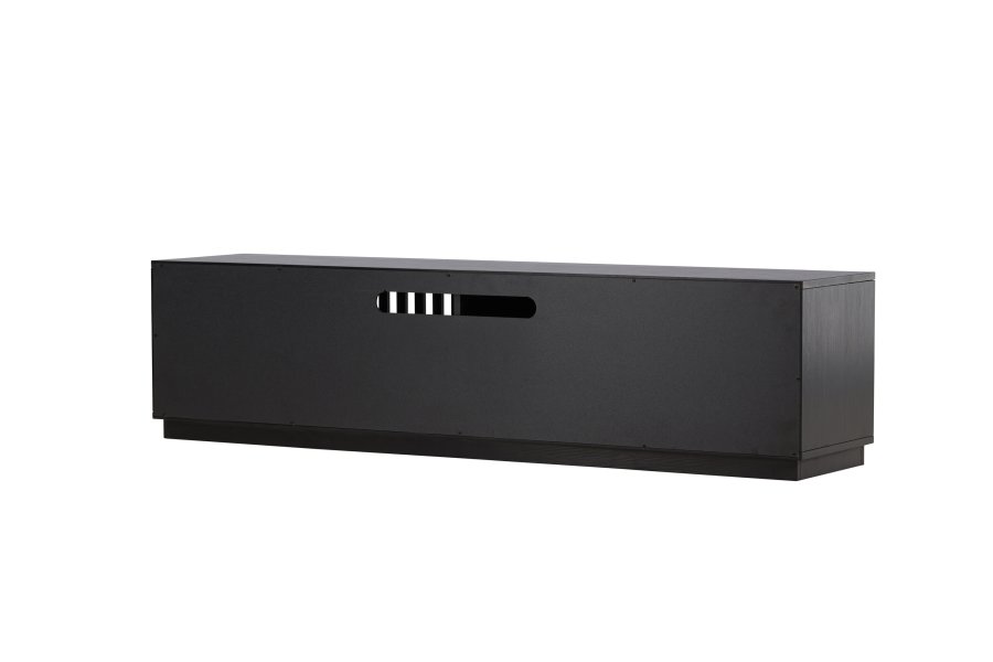 VENTURE DESIGN Lugo TV-bnk, m. 2 skydelger og hylde - sort melamin (180x40)
