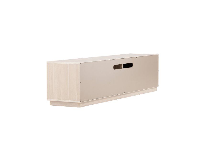 VENTURE DESIGN Lugo TV-bnk, m. 2 skydelger og hylde - hvidvasket melamin (180x40)