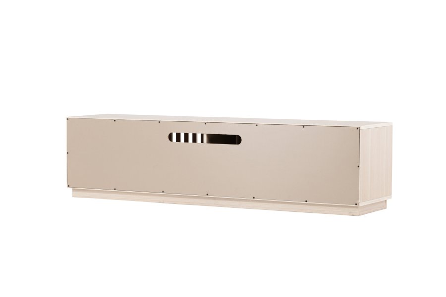 VENTURE DESIGN Lugo TV-bnk, m. 2 skydelger og hylde - hvidvasket melamin (180x40)