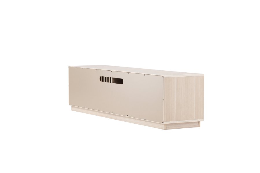 VENTURE DESIGN Lugo TV-bnk, m. 2 skydelger og hylde - hvidvasket melamin (180x40)