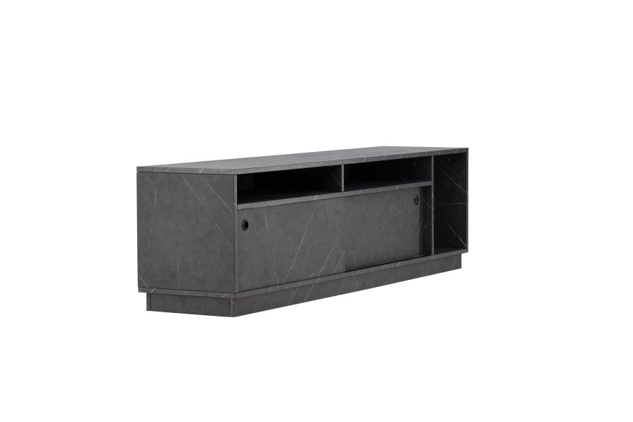 VENTURE DESIGN Girona TV-bnk, m. 2 skydelger - sort melamin (180x40)