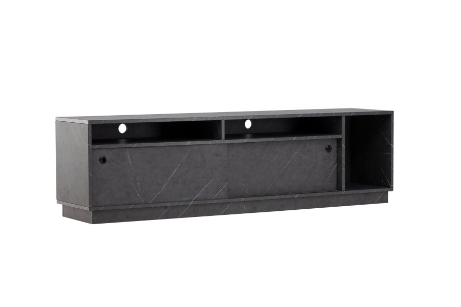 VENTURE DESIGN Girona TV-bnk, m. 2 skydelger - sort melamin (180x40)