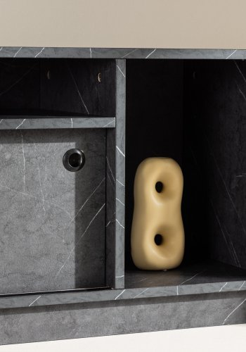 VENTURE DESIGN Girona TV-bnk, m. 2 skydelger - sort melamin (180x40)