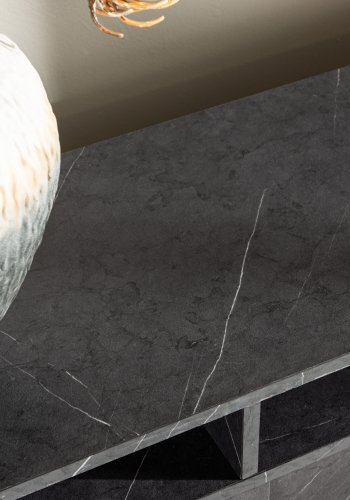 VENTURE DESIGN Girona TV-bnk, m. 2 skydelger - sort melamin (180x40)