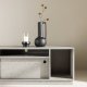 VENTURE DESIGN Girona TV-bnk, m. 2 skydelger - gr sten beton melamin (180x40)