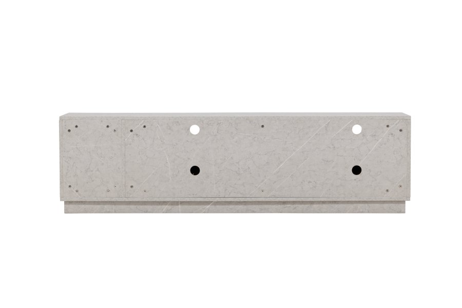 VENTURE DESIGN Girona TV-bnk, m. 2 skydelger - gr sten beton melamin (180x40)