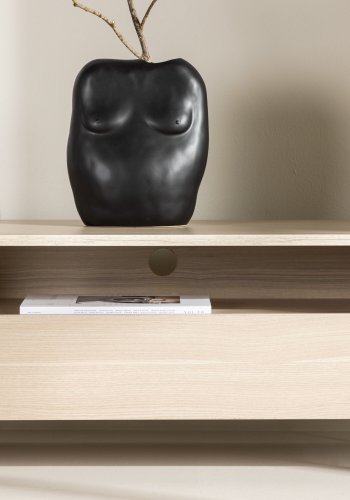 VENTURE DESIGN Navarra TV-bnk, rektangulr - hvidvasket melamin og sort jern (180x40)