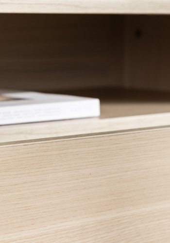 VENTURE DESIGN Navarra TV-bnk, rektangulr - hvidvasket melamin og sort jern (180x40)