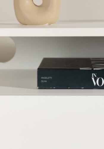 VENTURE DESIGN Navarra TV-bnk, rektangulr - hvid melamin og sort jern (180x40)