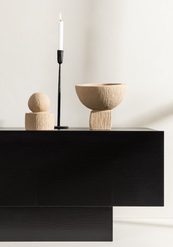 VENTURE DESIGN Cuenca TV-bnk, m. 2 lger og hylde - sort glas og melamin (160x47)