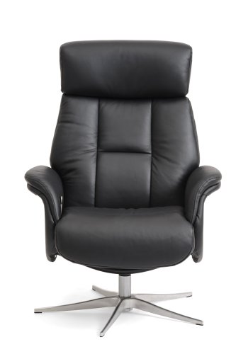 Mars 1 recliner lnestol - sort kunstlder og brstet aluminium