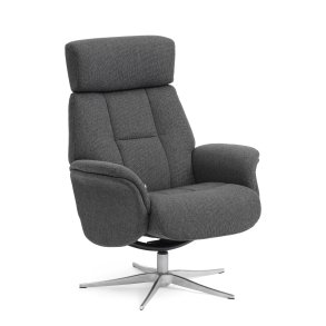 Mars 1 recliner lnestol - antracitgr stof og brstet aluminium