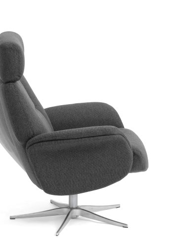 Mars 1 recliner lnestol - antracitgr stof og brstet aluminium