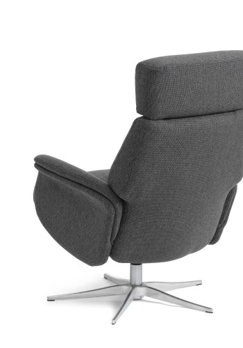 Mars 1 recliner lnestol - antracitgr stof og brstet aluminium