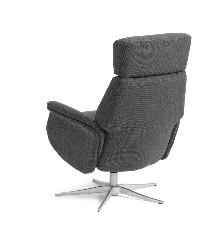 Mars 1 recliner lnestol - antracitgr stof og brstet aluminium