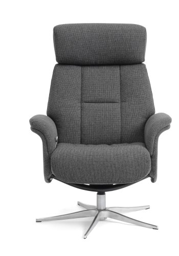 Mars 1 recliner lnestol - antracitgr stof og brstet aluminium