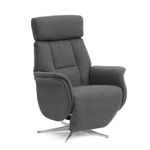 Mars 2 recliner lnestol, manuel - antracitgr stof og brstet aluminium