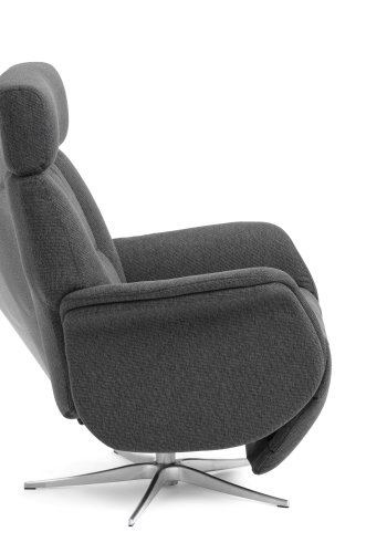 Mars 2 recliner lnestol, manuel - antracitgr stof og brstet aluminium