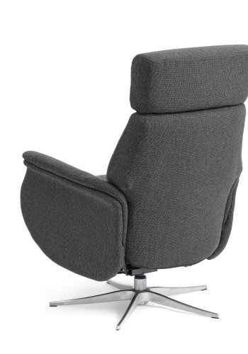Mars 2 recliner lnestol, manuel - antracitgr stof og brstet aluminium