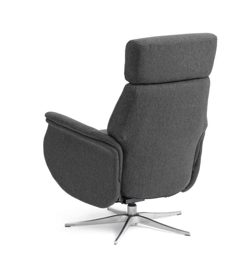 Mars 2 recliner lnestol, manuel - antracitgr stof og brstet aluminium