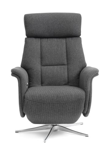 Mars 2 recliner lnestol, manuel - antracitgr stof og brstet aluminium