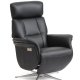 Mars 4 recliner lnestol, 2 motors - sort kunstlder og brstet aluminium