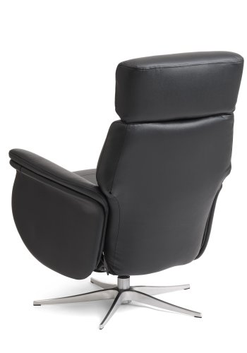 Mars 4 recliner lnestol, 2 motors - sort kunstlder og brstet aluminium