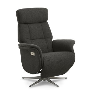 Mars 4 recliner lnestol, 2 motors - antracitgr stof og brstet aluminium