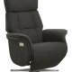 Mars 4 recliner lnestol, 2 motors - antracitgr stof og brstet aluminium