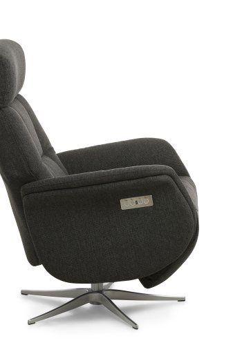 Mars 4 recliner lnestol, 2 motors - antracitgr stof og brstet aluminium