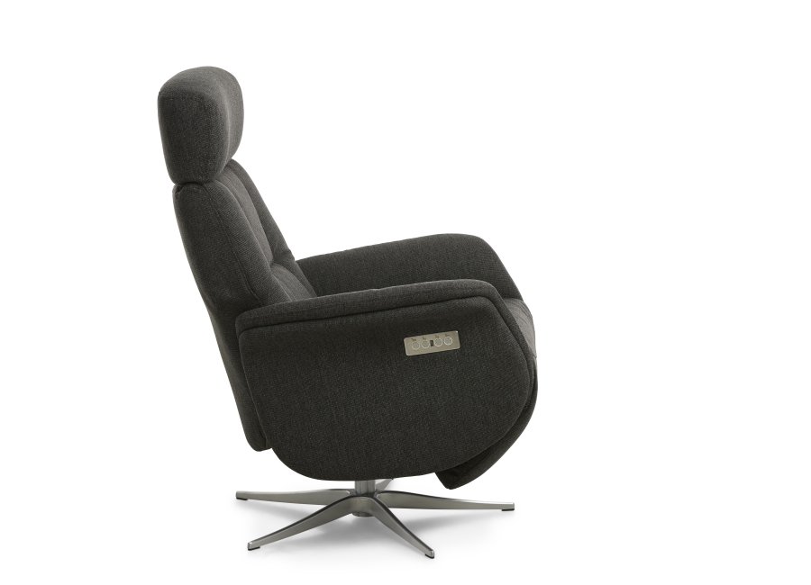 Mars 4 recliner lnestol, 2 motors - antracitgr stof og brstet aluminium