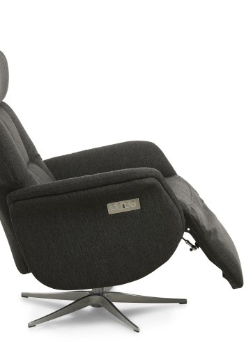 Mars 4 recliner lnestol, 2 motors - antracitgr stof og brstet aluminium
