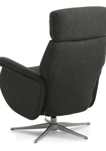 Mars 4 recliner lnestol, 2 motors - antracitgr stof og brstet aluminium