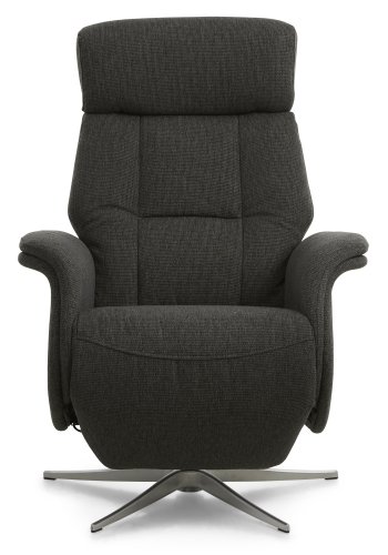 Mars 4 recliner lnestol, 2 motors - antracitgr stof og brstet aluminium