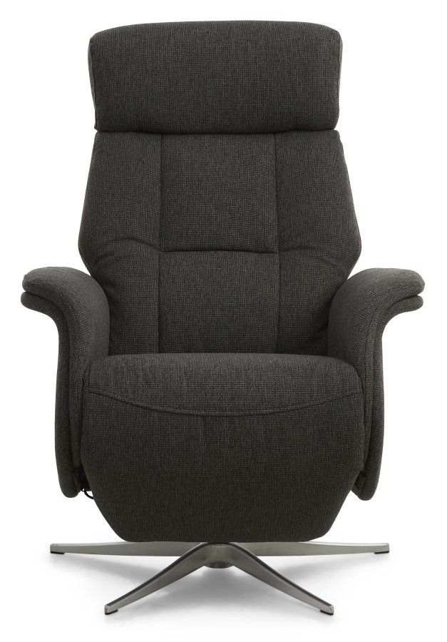 Mars 4 recliner lnestol, 2 motors - antracitgr stof og brstet aluminium