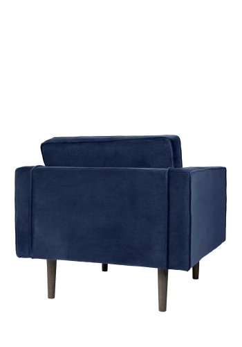 BROSTE COPENHAGEN Wind lnestol - bl polyester velour, m. armln