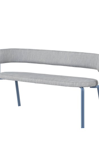 BROSTE COPENHAGEN Oda bnk, m. rygln - stof og bl jern (140x55)