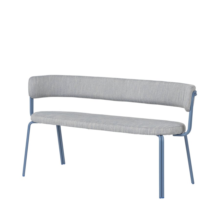 BROSTE COPENHAGEN Oda bnk, m. rygln - stof og bl jern (140x55)