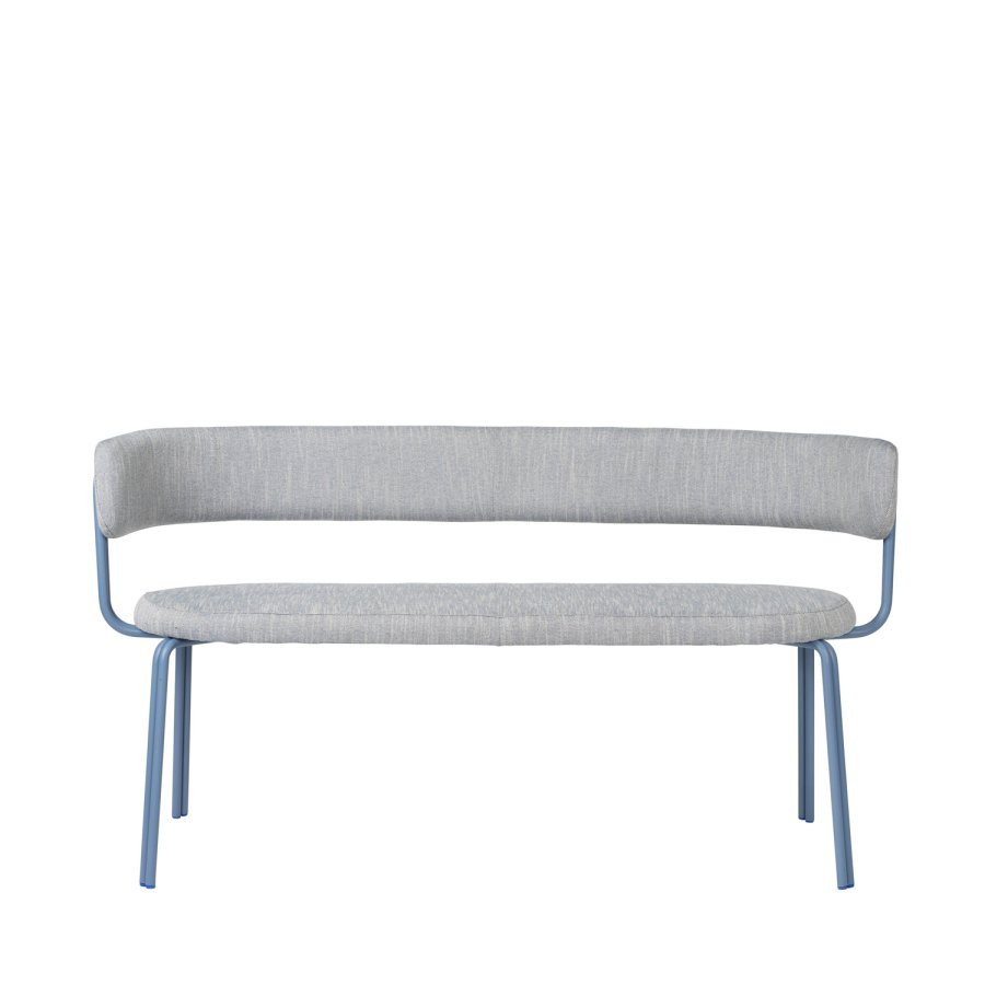 BROSTE COPENHAGEN Oda bnk, m. rygln - stof og bl jern (140x55)