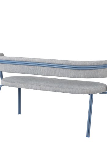 BROSTE COPENHAGEN Oda bnk, m. rygln - stof og bl jern (140x55)