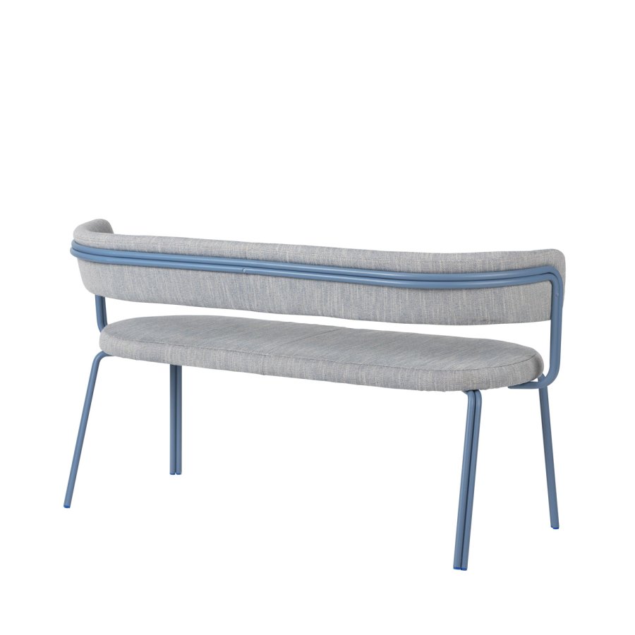 BROSTE COPENHAGEN Oda bnk, m. rygln - stof og bl jern (140x55)