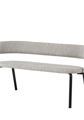 BROSTE COPENHAGEN Oda bnk, m. rygln - stof og sort jern (140x55)